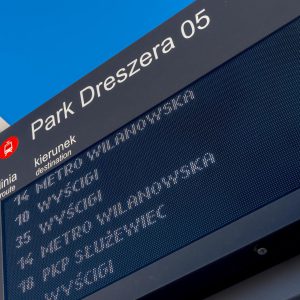 Dynamic Passenger Information Boards and Displays in LED RGB technology - manufacturer by Dysten, awarded European company, Poland. Tablice informacji pasażerskiej LED RGB SDIP