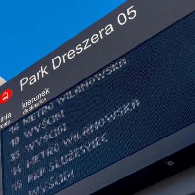 Passenger Information Displays provided by Dysten to Warsaw tram stops
