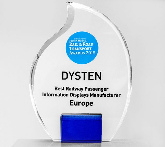 Dysten najlepszym europejskim wykonawcą wyświetlaczy informacji pasażerskiej dla koleidysten