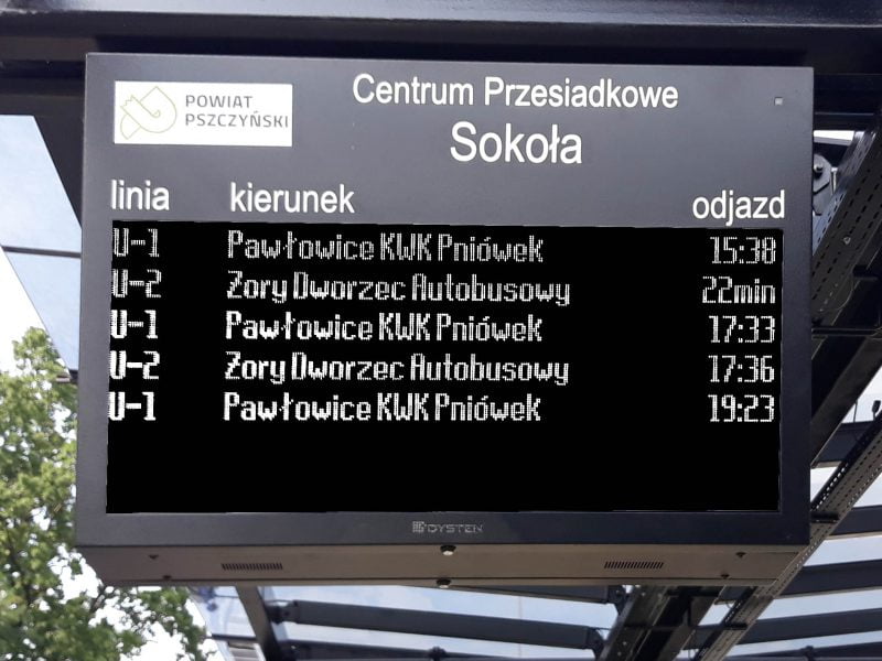 Bus shelters integrated with LED and LCD passenger information displays