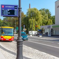 Tablice wyświetlacze dynamicznej informacji pasażerskiej LED RGB, Nysa 2020, LED RGB Passenger Information Displays, the city of Nysa