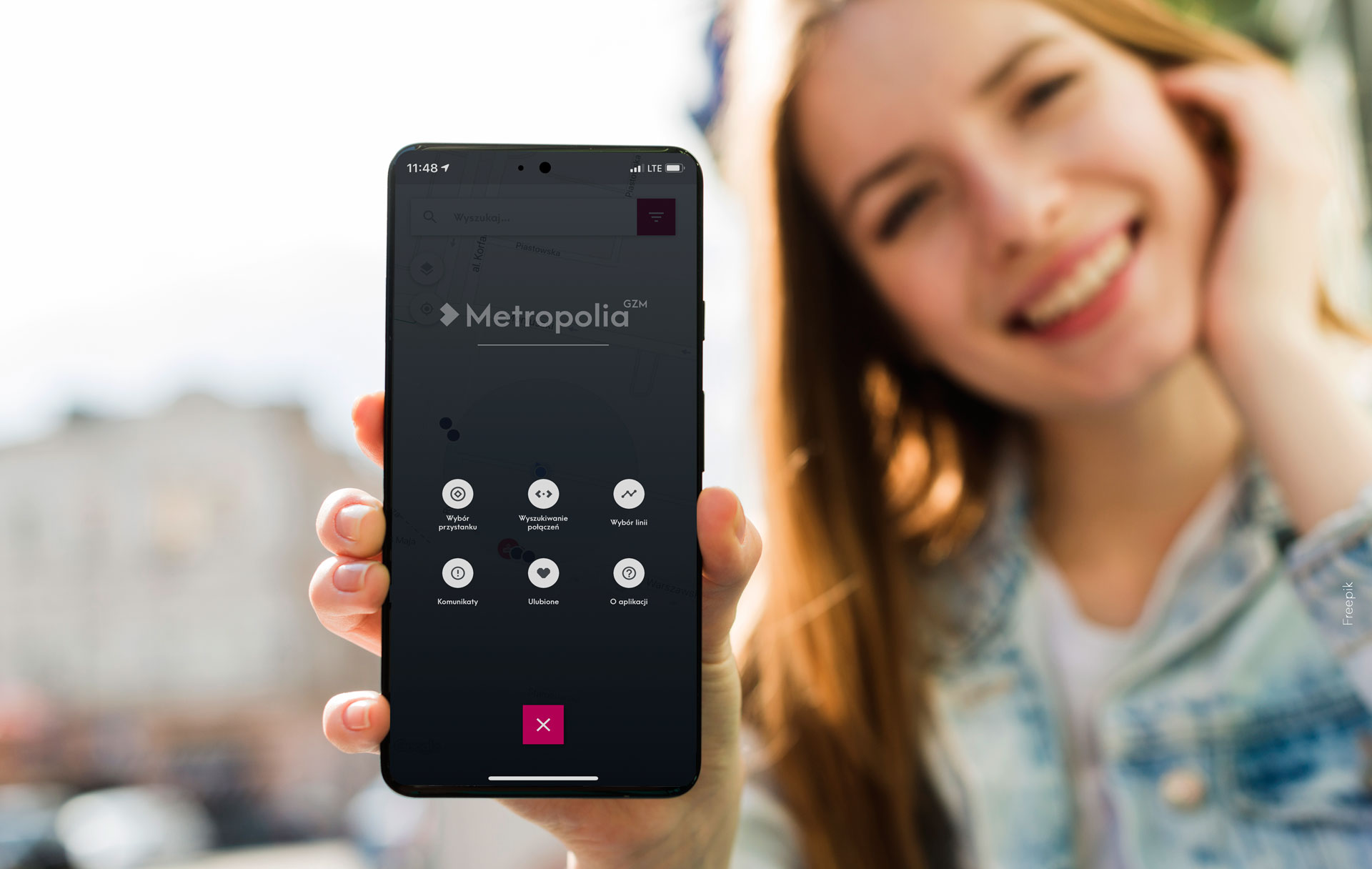Aplikacja Dysten na smartfony dla pasażerów. Metropolia GZM. The app for metropolitan passengers.