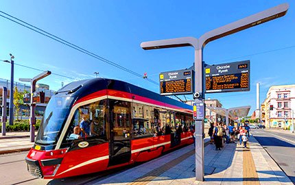 The Chorzow City – Real-Time Passenger Information Displays manufactured by DYSTEN