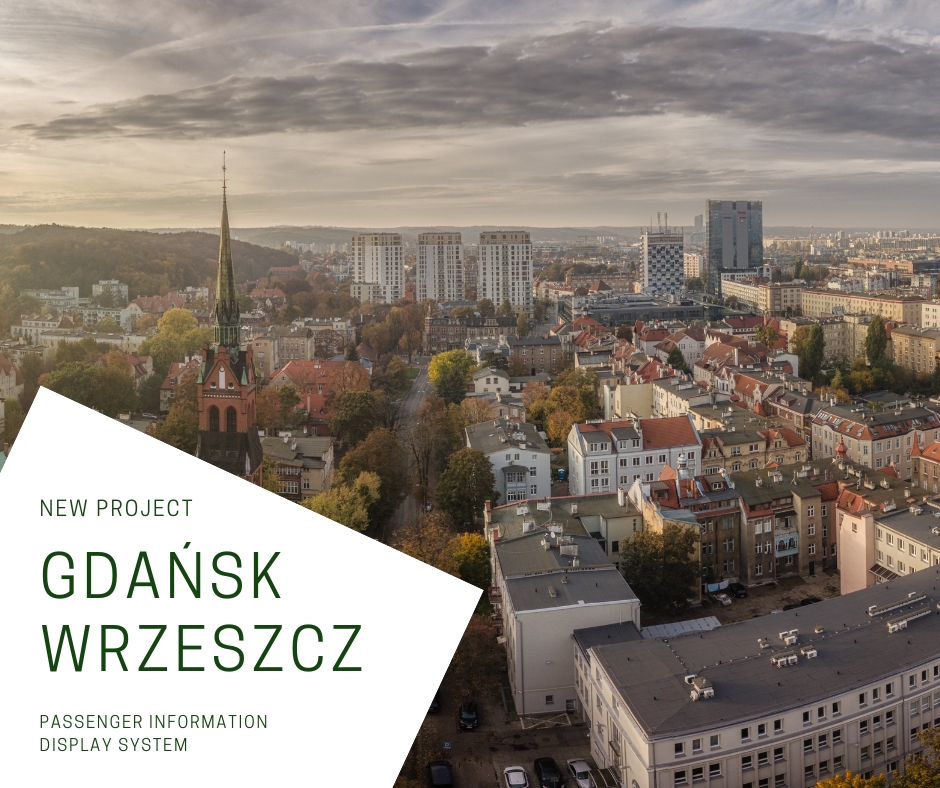 Gdańsk Wrzeszcz interchange center with DYSTEN Real-Time Passenger Information boards