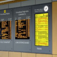 3 in 1 Dynamic Passenger Information Board (PID) in an integrated transfer center