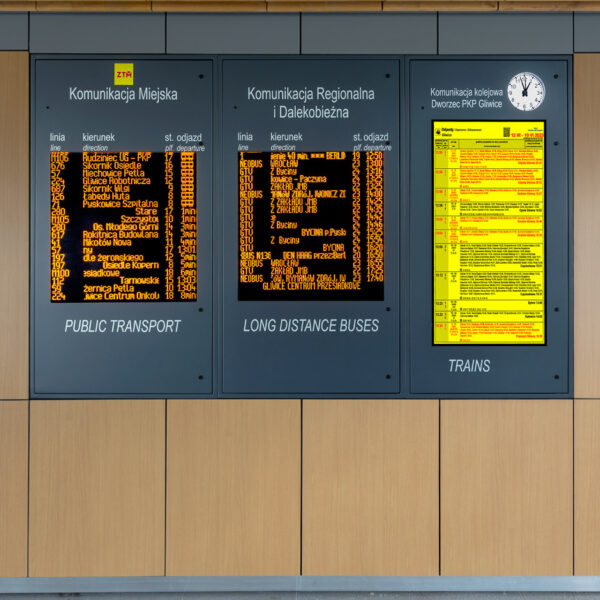 Tablica 3w1 - dynamiczna informacja pasażerska kolejowa, miejska i dalekobieżna autobusowa w jednym rozwiązaniu